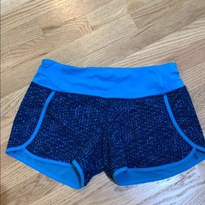 Lululemon run shorts size 6 blue